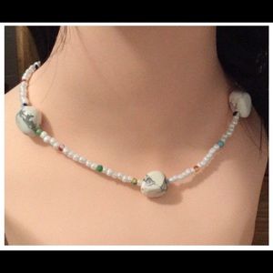 Southwest bead necklace set white howlite bead